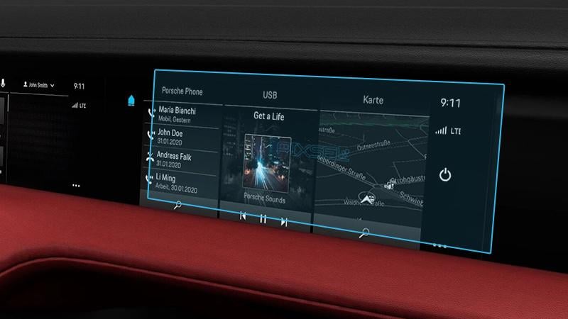 Стекло защитное Pixsel гибридный глянец для монитора пассажира Porsche Taycan 12,3“ 2020