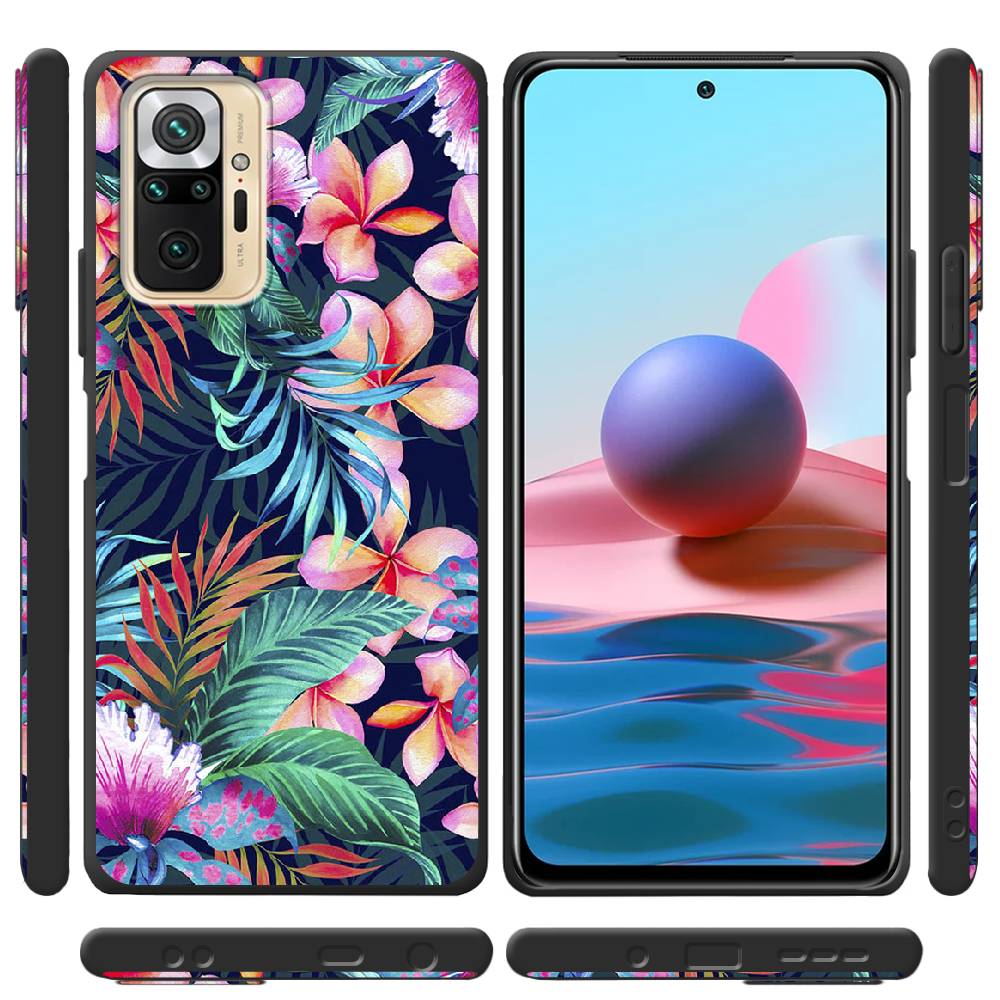 Чехол BoxFace Xiaomi Redmi Note 10 Pro flowers in the tropics Черный силикон (42053-up1971-42363) - фото 2