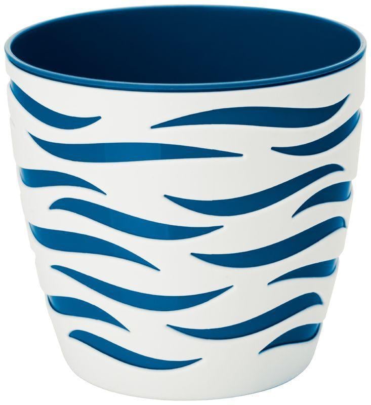 Горшок для цветов Form-Plastic Sahara Duo-14 1,65 л Белый/Синий (4400-011+072W)