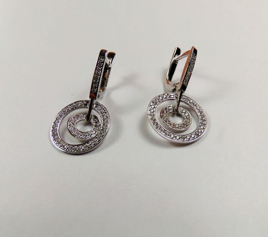 Серьги с фианитами Maxi Silver 2646 (82646)