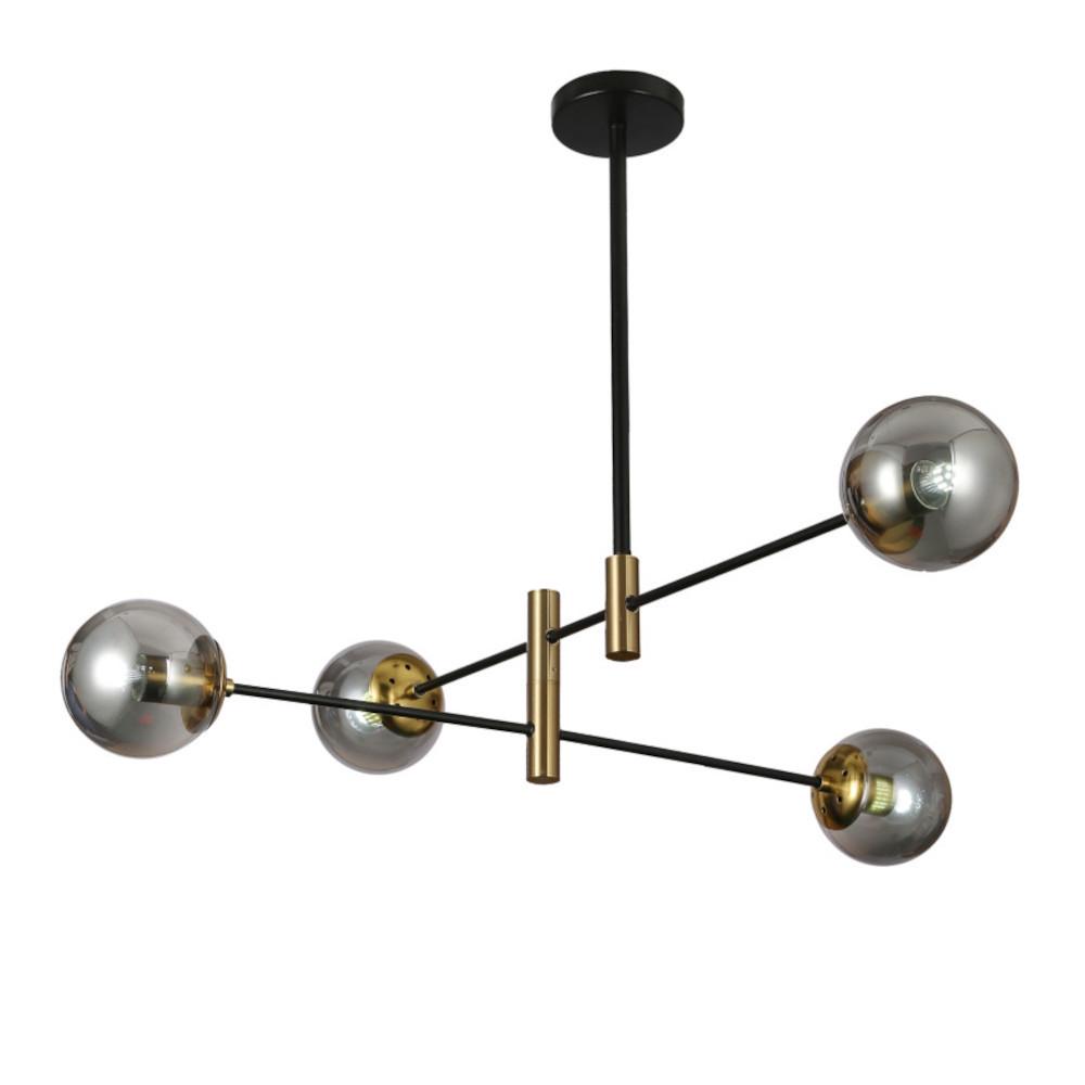 Люстра модерн Levistella 909LXL3012-4 BK+BK на четыре плафона Черный/Графитовый (2280750336)