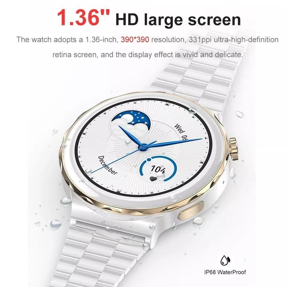 Смарт-годинник жіночий Lemfo HK43 2 ремінці Білий - фото 11 Смарт-годинник жіночий Lemfo HK43 2 ремінці Білий - фото 11