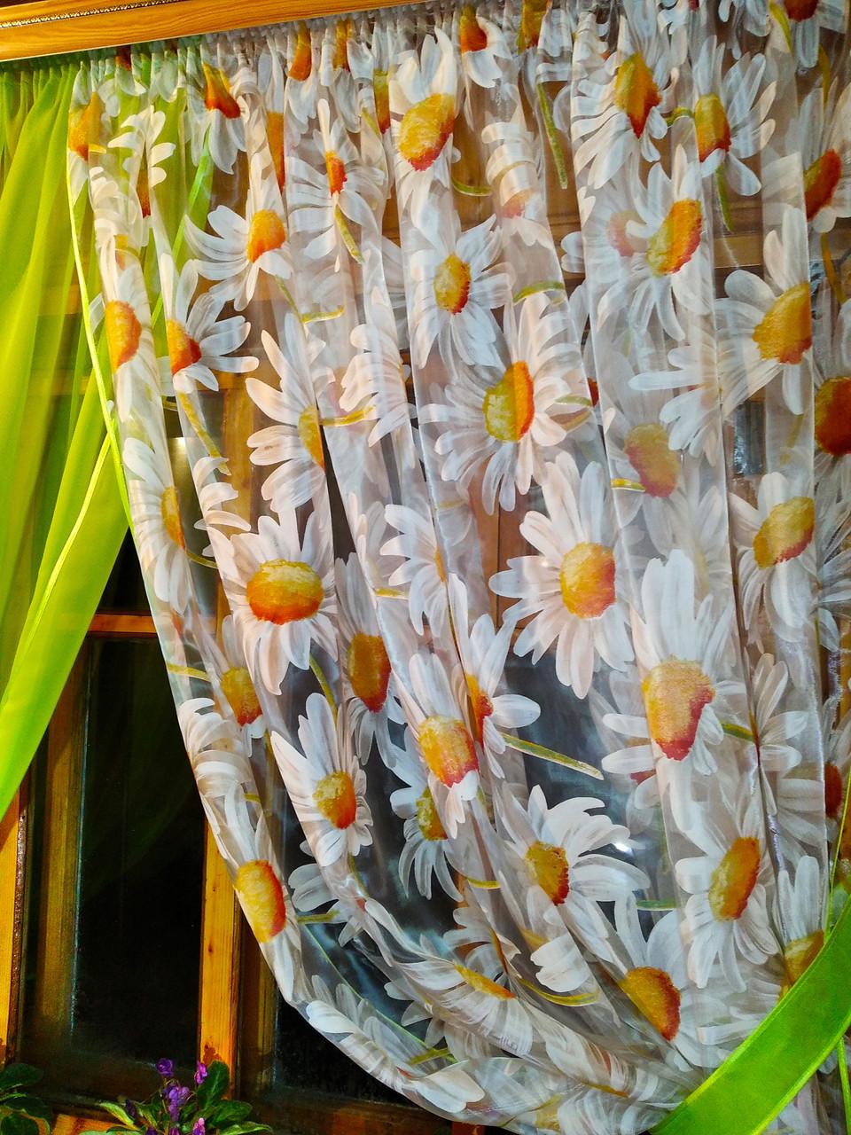 Шторы Вероника Салатовый/Ромашка (1639547268) - фото 4 Шторы Вероника Салатовый/Ромашка (1639547268) - фото 4