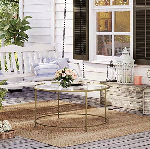 Журнальний столик Leobert Oskar з скляною стільницею Золотий (4638) - фото 7 Журнальний столик Leobert Oskar з скляною стільницею Золотий (4638) - фото 7