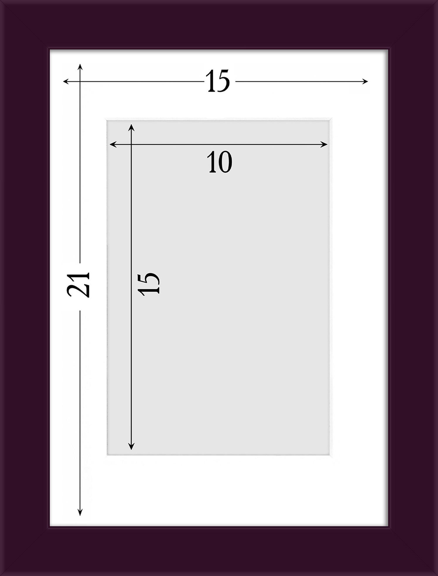 Фоторамка деревянная EmojiFrame 15х21 см А5 под фото 10х15 см AH2220-02 пластиковое стекло 0,8 мм паспарту Фиолетовый - фото 6