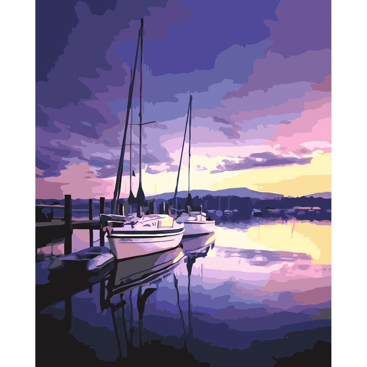 Картина по номерам Strateg Пристань на рассвете 40x50 см (VA-3629)