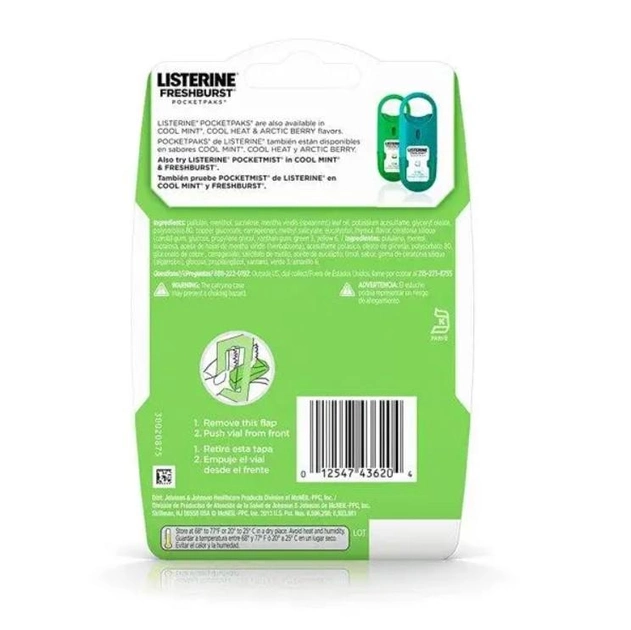 Набор мятных полосок Listerine PocketPaks Breath Strips FreshBurst 72 шт. (00241) - фото 2