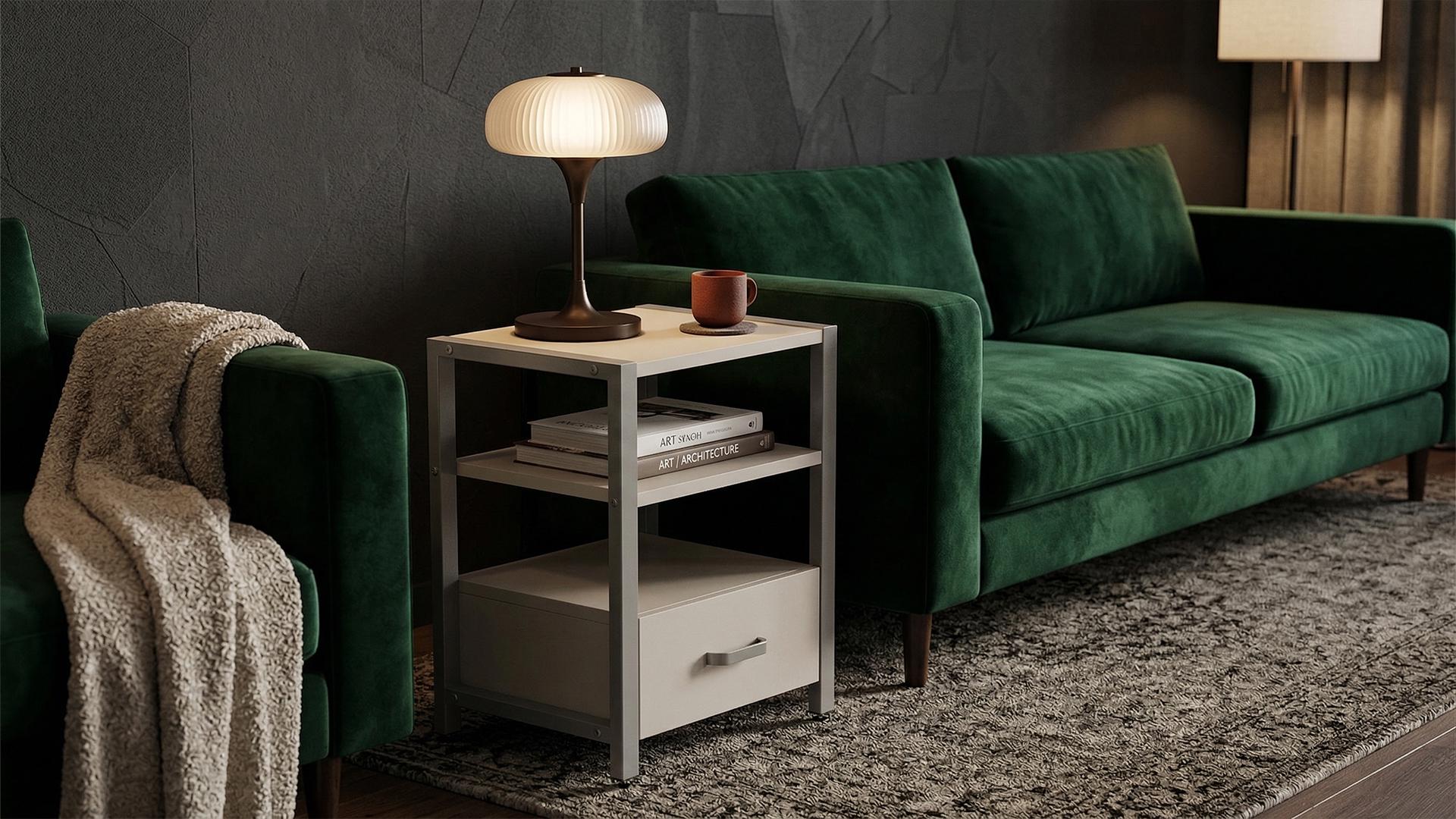 Тумба универсальная Ferrum-decor Вивьен ДСП 16 мм 1/1 50x41x40 Серый/Кашемир (FRD-107817)