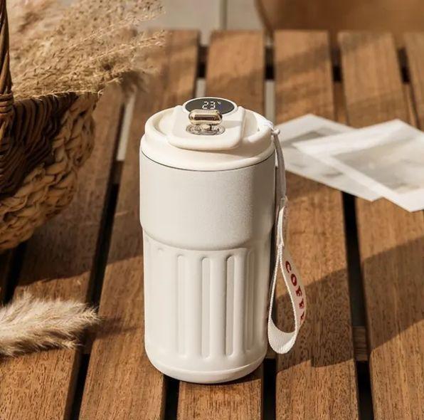 Термокухоль з інтелектуальним дисплеєм температури нержавіюча сталь 420 мл Білий (2466186722) - фото 7