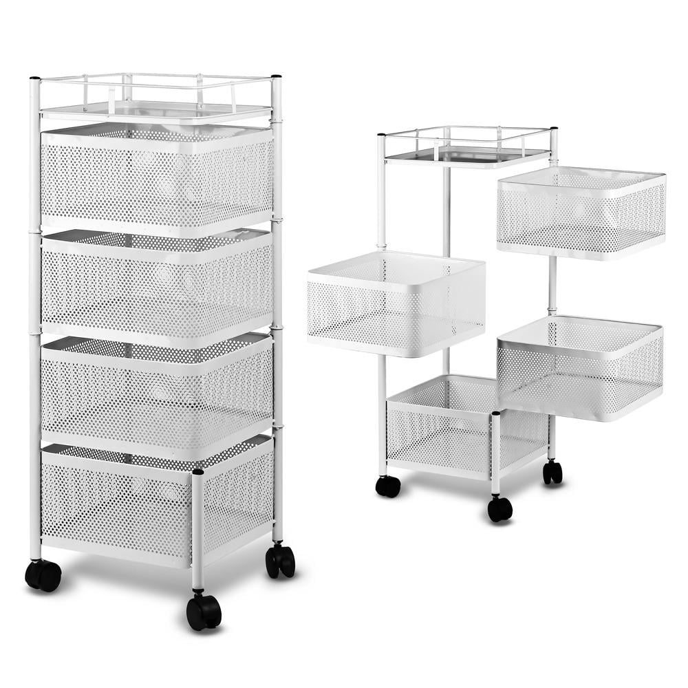 Этажерка на колесах R93519-W Cube 4 овраг 27x27x77 см - фото 2