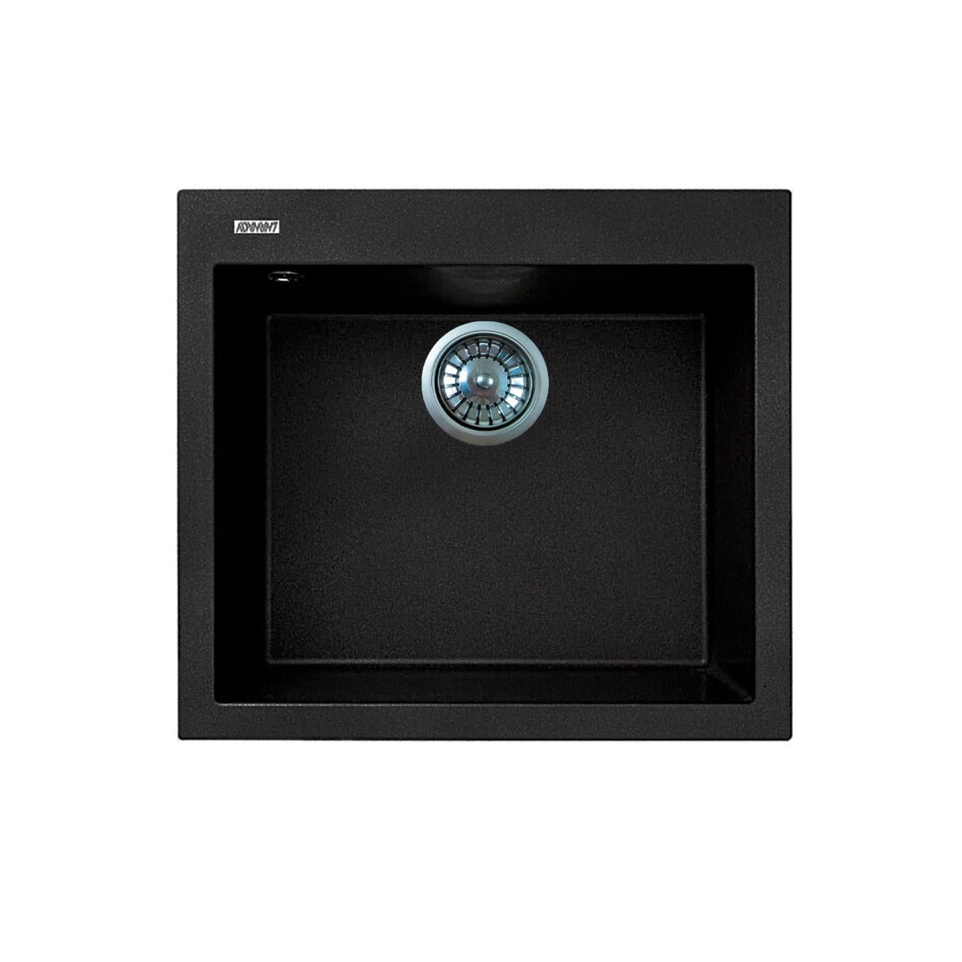 Мойка кухонная без крыла Adamant Univer 560x500x200 мм искусственный камень врезная Черный (2006270043387) Мойка кухонная без крыла Adamant Univer 560x500x200 мм искусственный камень врезная Черный (2006270043387)
