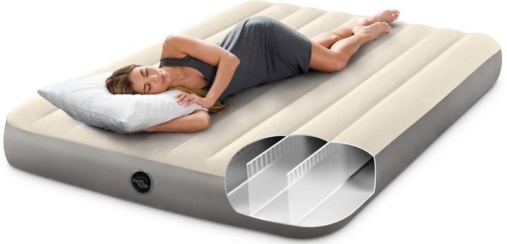 Матрац надувний велюр Intex клапан 2в1 152х203х25 см (64103) - фото 2