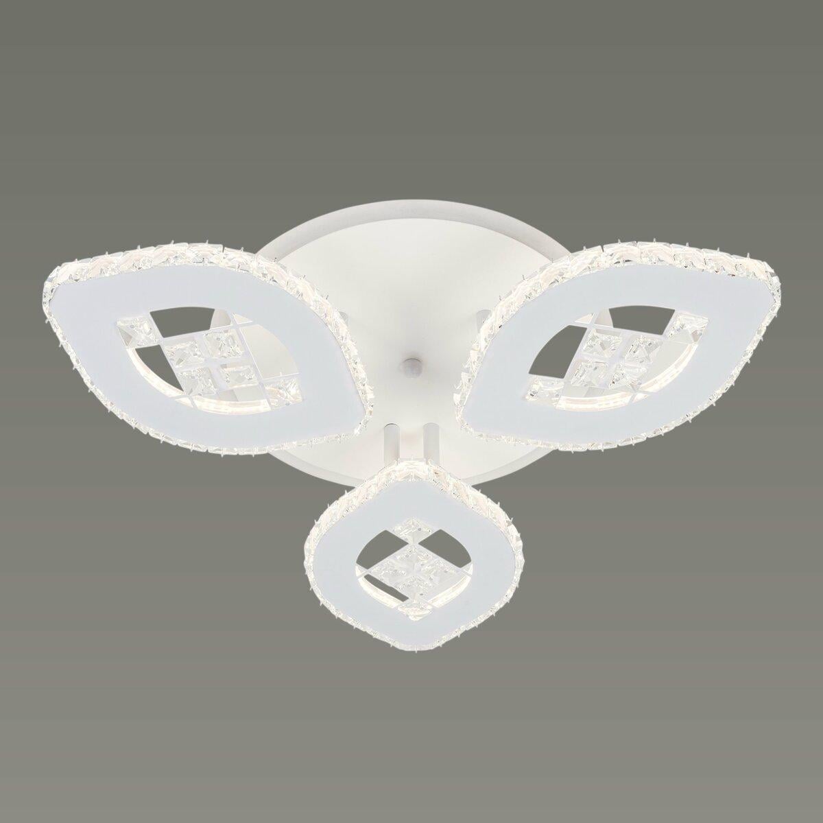 Люстра светодиодная Sirius 64W с акриловыми рассеивателями 3000-6500K с пультом Белый (B S2823/3)