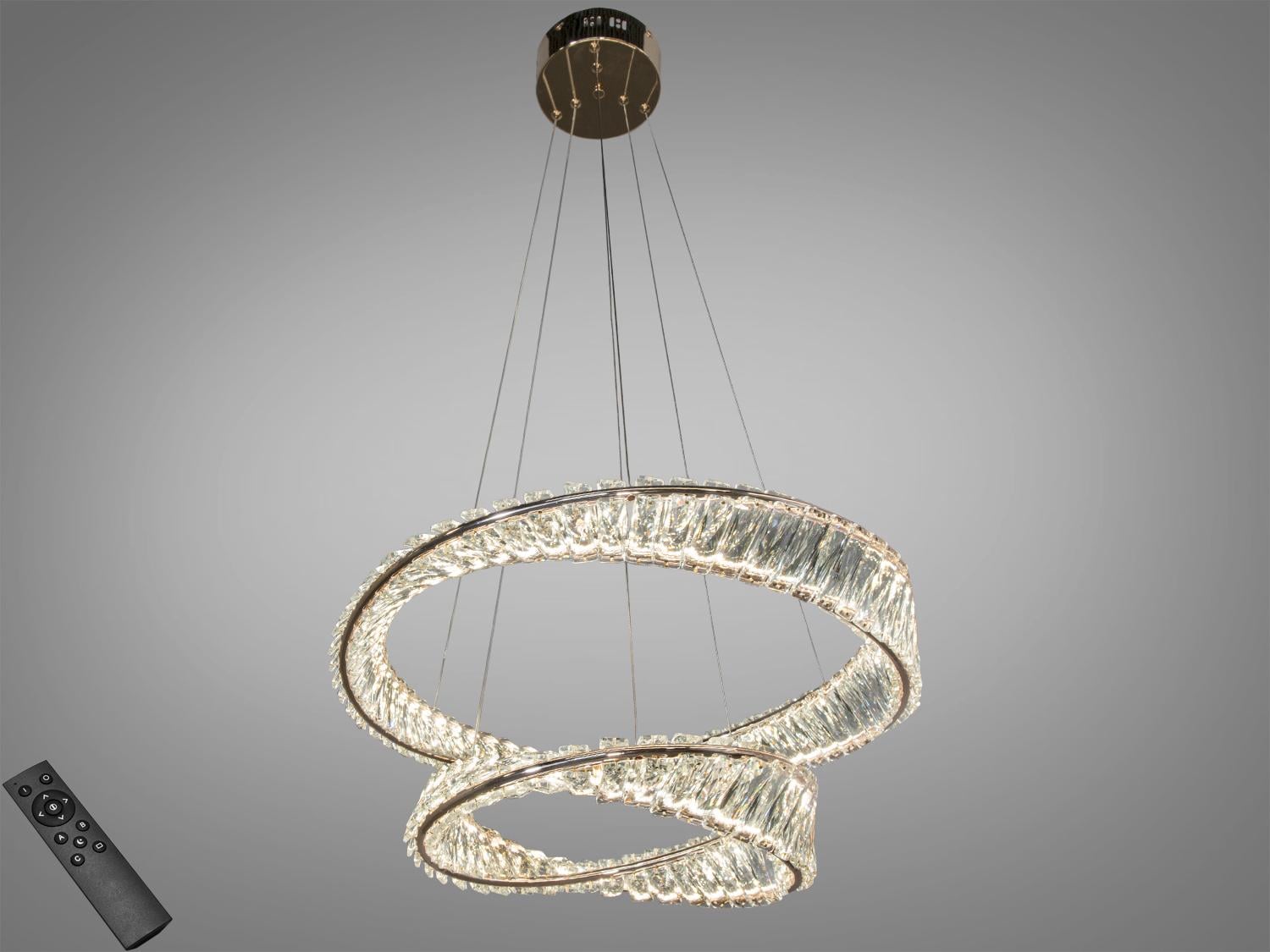 Люстра подвесная LED хрустальная/пульт 110 Вт Золотой (548/600+400G)