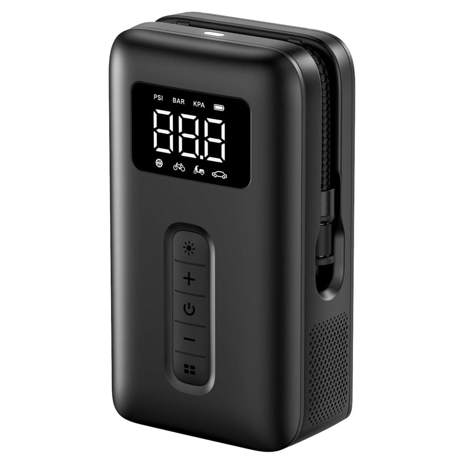 Насос автомобільний бездротовий UGREEN 150PSI з автоматичним вимкненням 2X 2500mAh Чорний (15951)