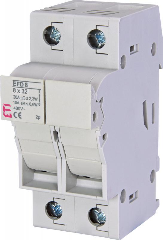 Держатель предохранителя ETI EFD 8 2P 20A 400W 8х32 мм (2520003)