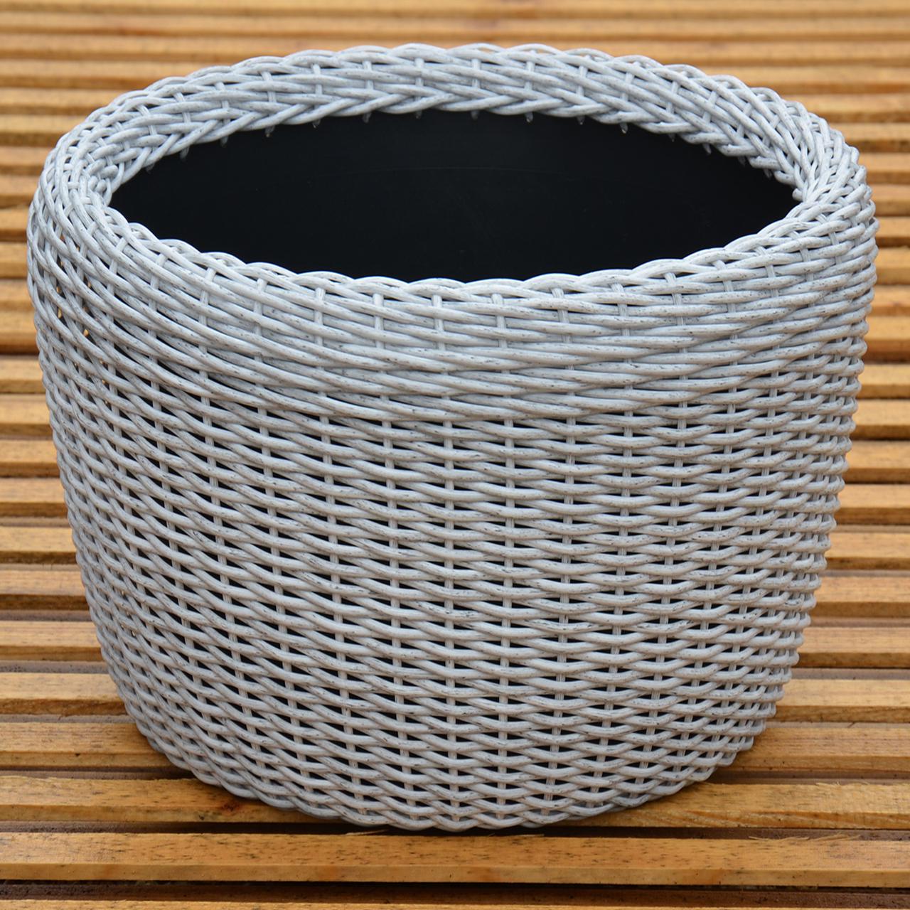 Кашпо велике для рослин та квітів з штучного ротангу/ручної роботи 90 л Біла береза - фото 4 Кашпо велике для рослин та квітів з штучного ротангу/ручної роботи 90 л Біла береза - фото 4