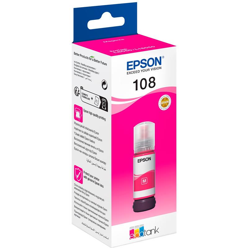 Чернила Epson 108 70 мл Magenta (C13T09C34A)
