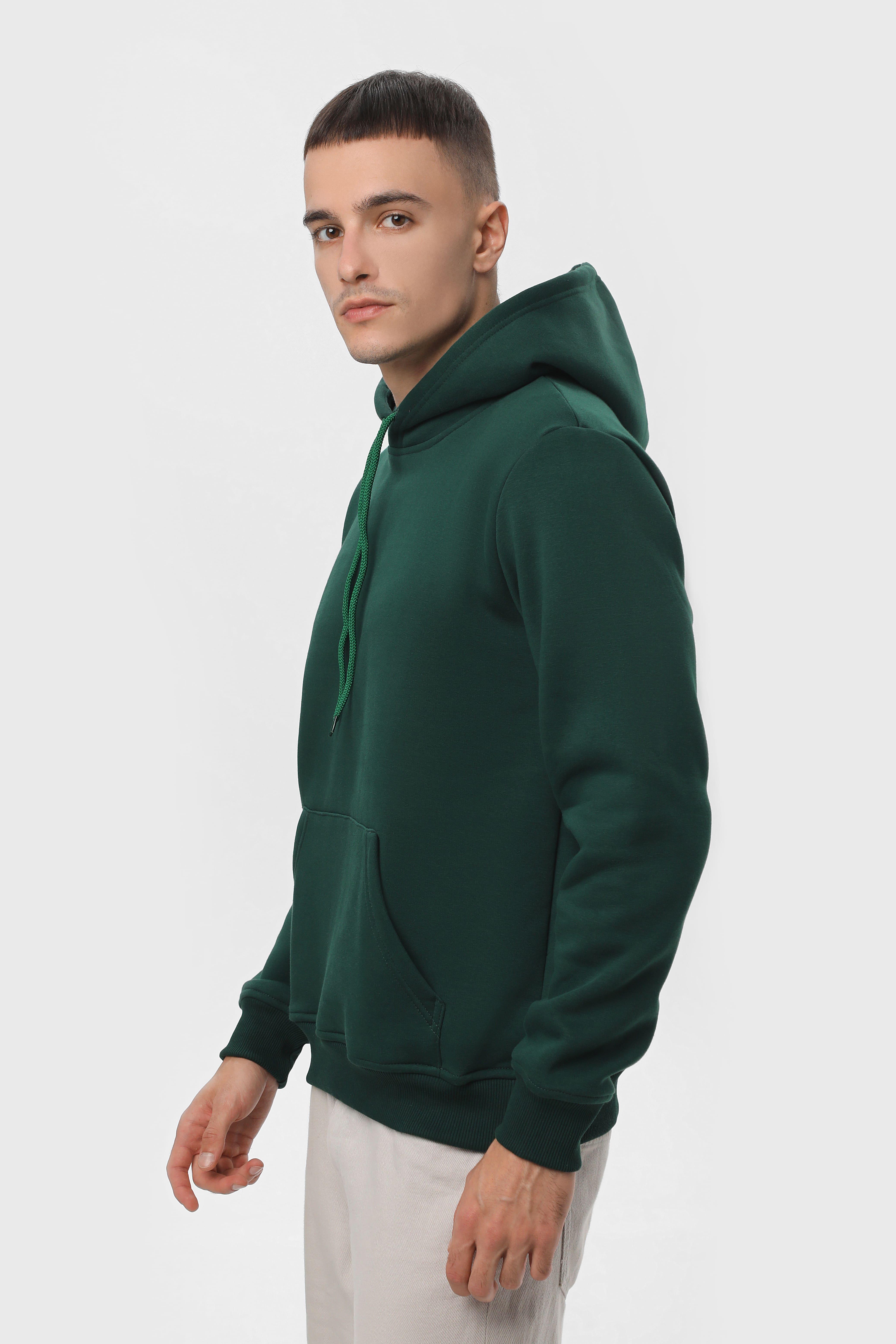 Худи утепленный RAY BASIC U0401 Bottle UNISEX XL Темно-зеленый - фото 2 Худи утепленный RAY BASIC U0401 Bottle UNISEX XL Темно-зеленый - фото 2