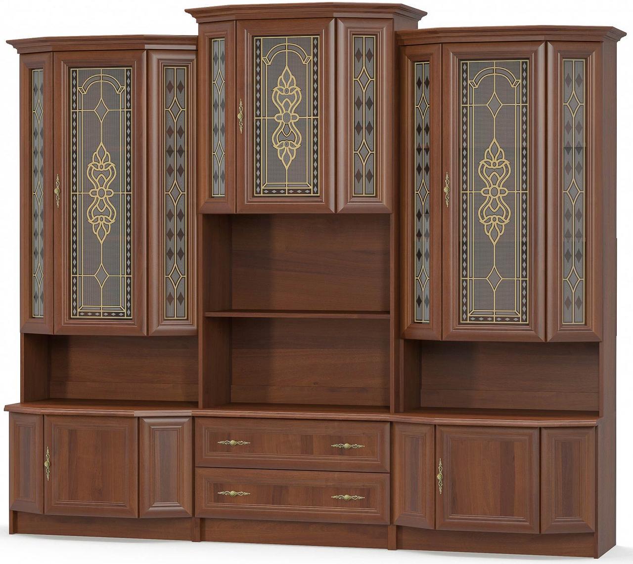 Витрина Mebel Service Барон 240х52,5х206,6 см Орех (23514362)