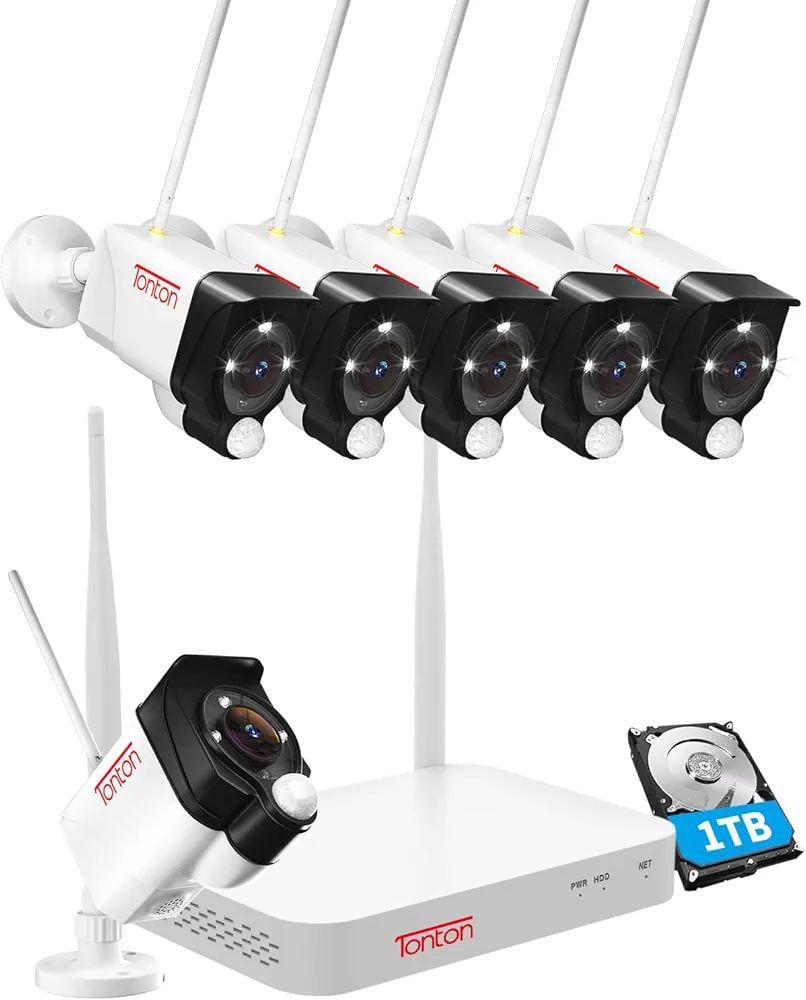 Система відеоспостереження Tonton 3MP Wi-Fi 6 камер/NVR із диском 1TB (29866502)