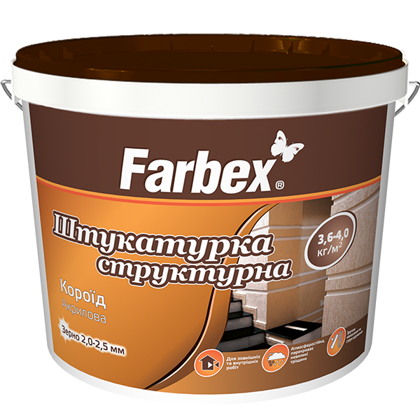 Штукатурка структурна акрилова Farbex Короїд база А 25 кг Білий