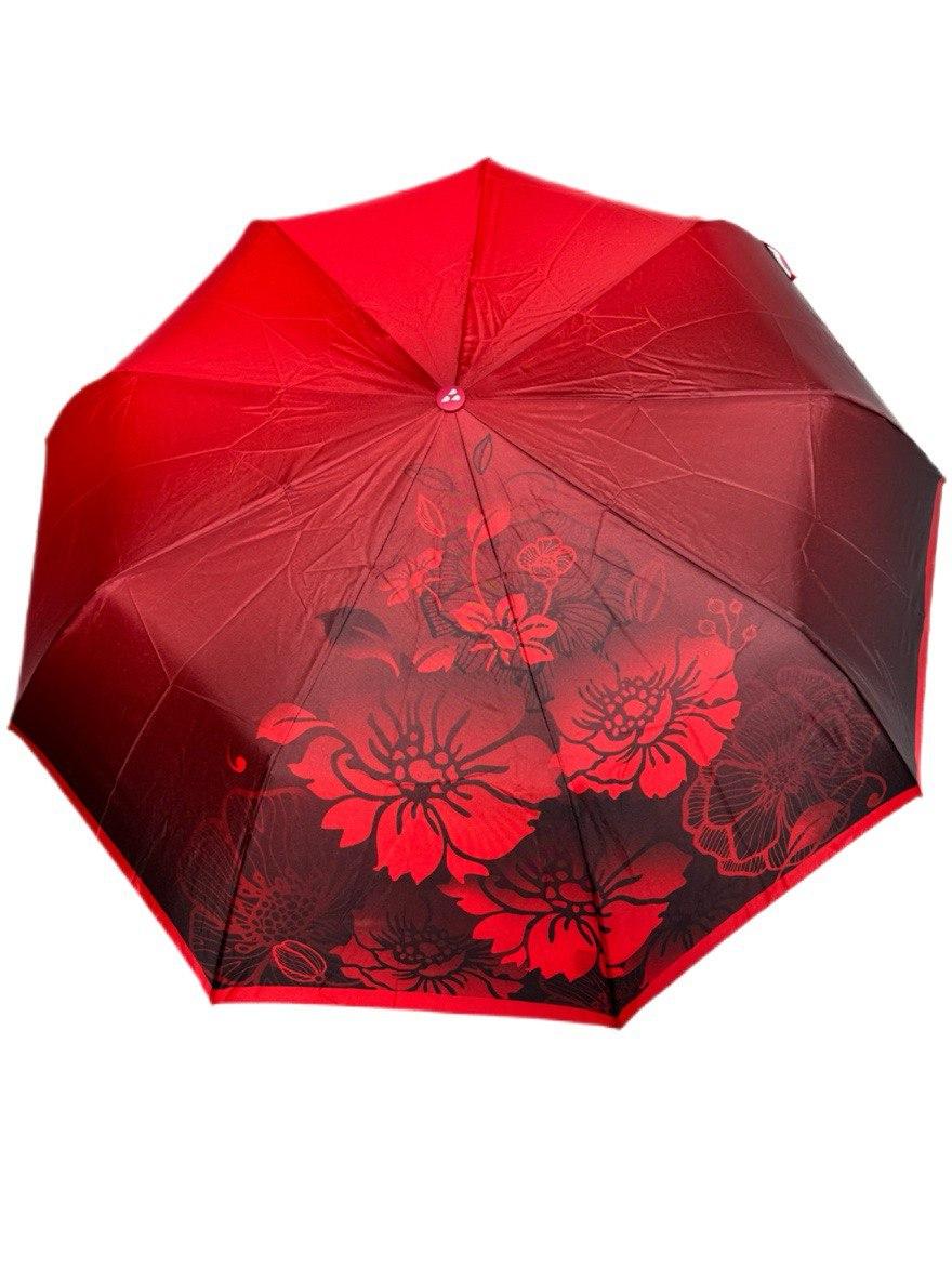 Парасолька жіноча напівавтоматична Срібний дощ 9 спиць Червоний (6025/5) - фото 2