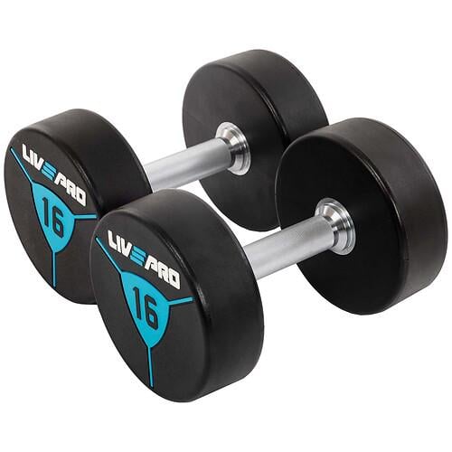 Гантели цельные профессиональные LiveUp LP8000-16 с полиуретановым покрытием 2х16 кг 2 шт. (31492714) Гантели цельные профессиональные LiveUp LP8000-16 с полиуретановым покрытием 2х16 кг 2 шт. (31492714)