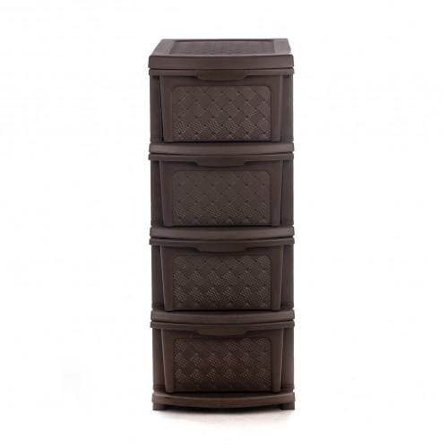 Комод пластиковый R-Plastic Компакт плюс 4 ящика 86x40x34 см Коричневый Комод пластиковый R-Plastic Компакт плюс 4 ящика 86x40x34 см Коричневый