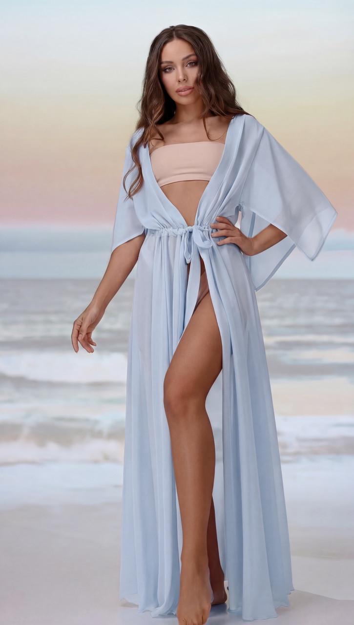 Туника пляжная 001 OS р. 42-48 Голубой (33386483)