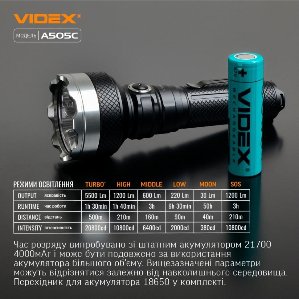 Ручной фонарь VIDEX VLF-A505C 5500Lm 5000K (11265969) - фото 12