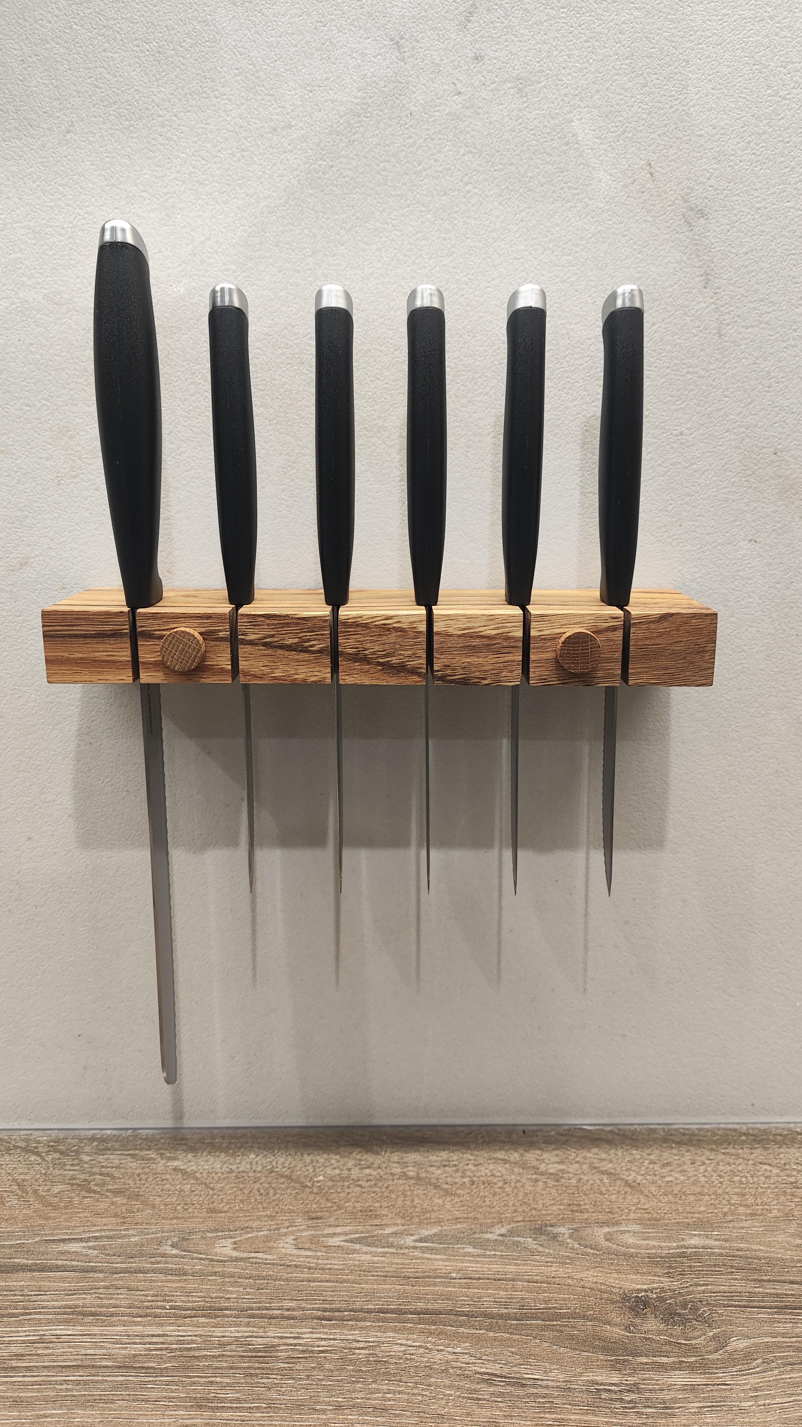 Подставка для ножей деревянная 24х7х3 см Темный дуб (25183323) - фото 4 Подставка для ножей деревянная 24х7х3 см Темный дуб (25183323) - фото 4