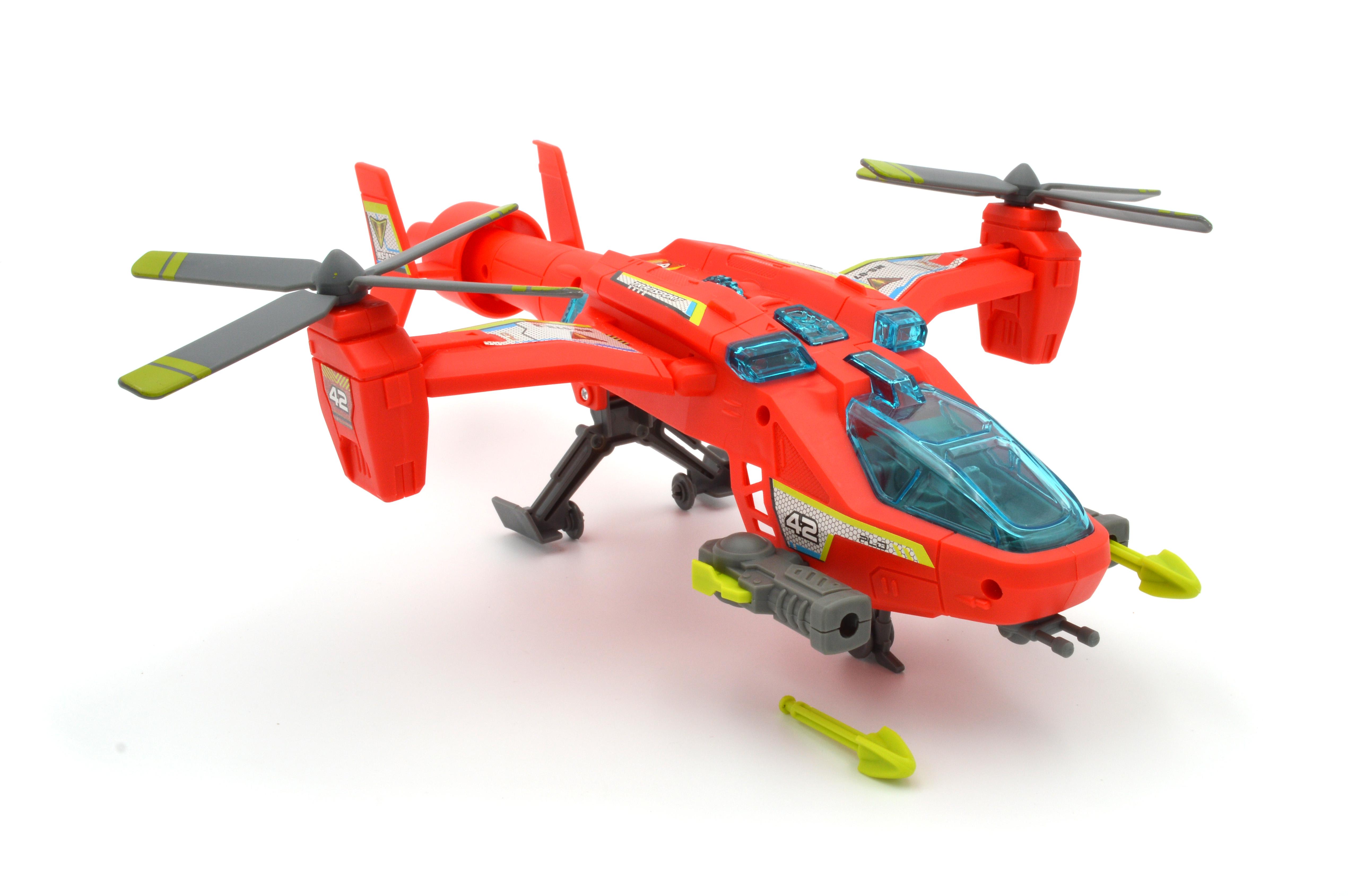Вертоліт з контейнером/трампліном з механізмом запуску 2 машинки/звук/світло (MH 613) - фото 8