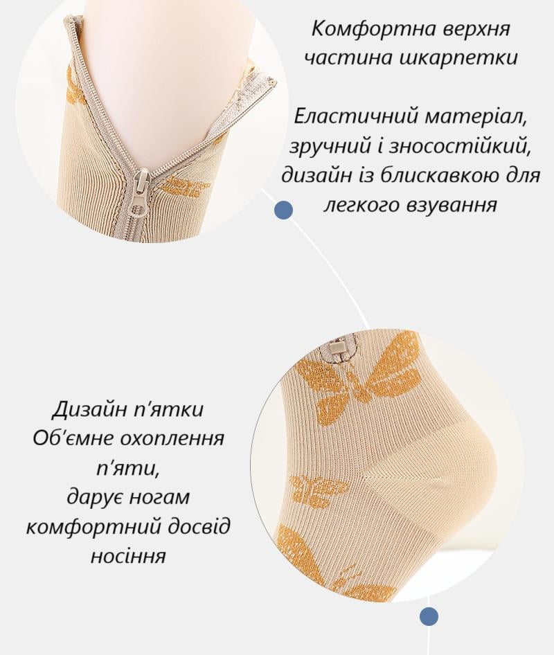 Гольфи компресійні універсальні для покращення циркуляції крові і профілактики тромбозу L/XL Бежевий (R9477) - фото 6 Гольфи компресійні універсальні для покращення циркуляції крові і профілактики тромбозу L/XL Бежевий (R9477) - фото 6