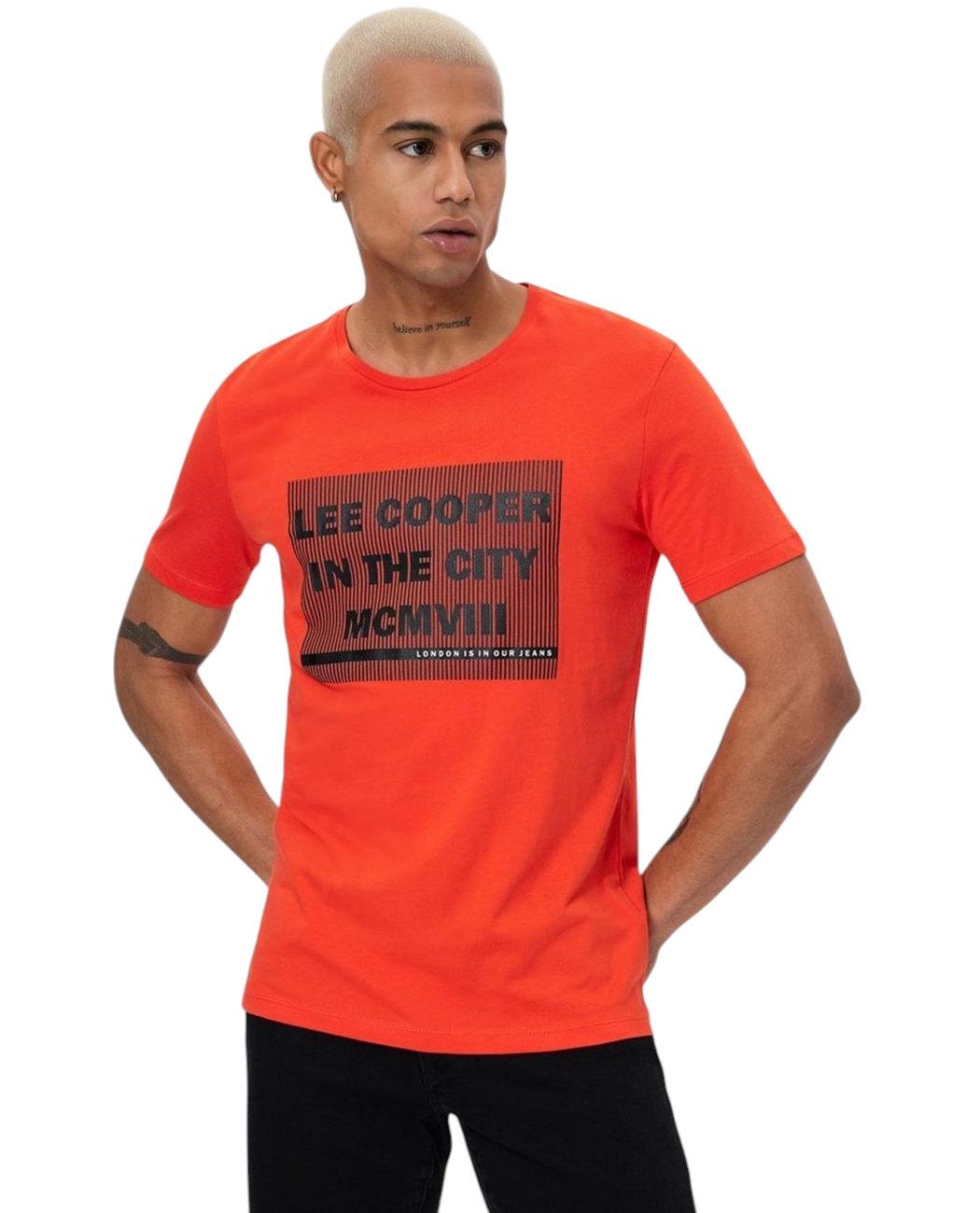 Футболка мужская Lee Cooper Patrice 232LCM242044CORAL XXL Коралловый (8682272439799)