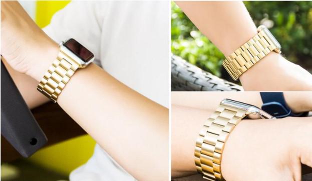 Ремешок стальной BeWatch для Apple Watch series 3/4/5/6 с шириной корпуса 38/40 мм Желтое Золото (1020428) - фото 7 Ремешок стальной BeWatch для Apple Watch series 3/4/5/6 с шириной корпуса 38/40 мм Желтое Золото (1020428) - фото 7