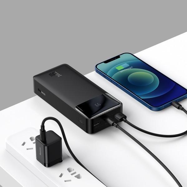 Акумулятор зовнішній Power Bank Baseus Bipow Digital Display 30000mAh 15W 3A 2USB та Type-C Чорний - фото 4