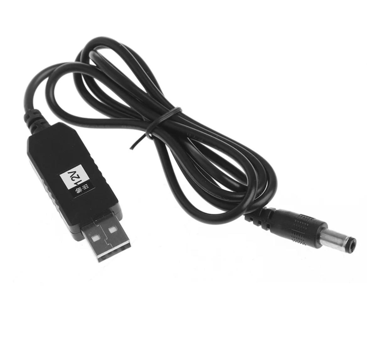 Кабель USB-DC для роутера USB-DC 12 V 5,5x2,1 мм Черный (110) - фото 1