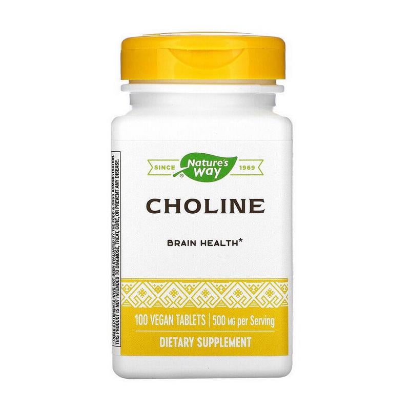 Холин битартрат Nature's Way Choline 500 mg 100 табл.
