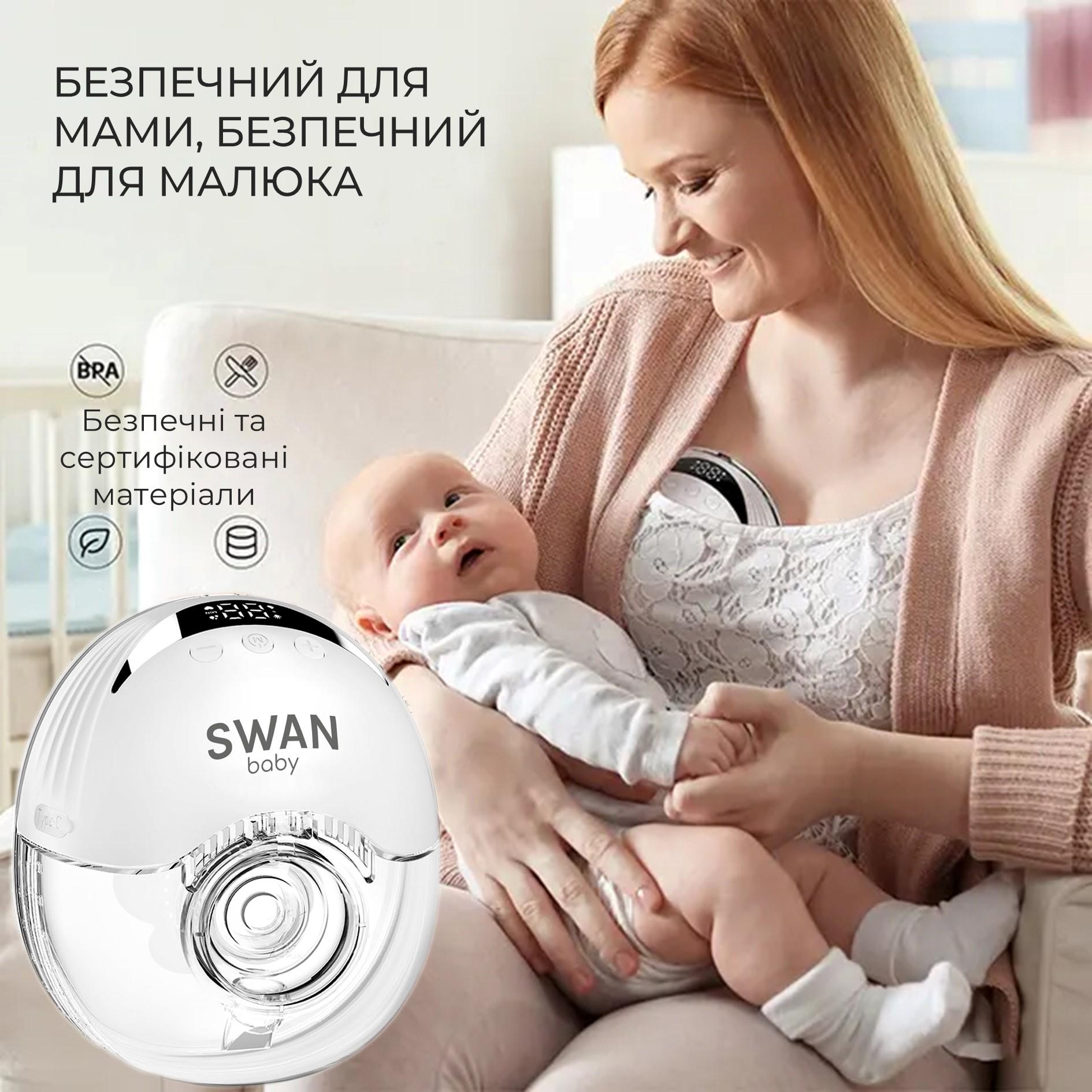 Молокоотсос Swan MY-375 Hands Free электрический с эффектом массажа 210 мл Белый (91216260) - фото 7