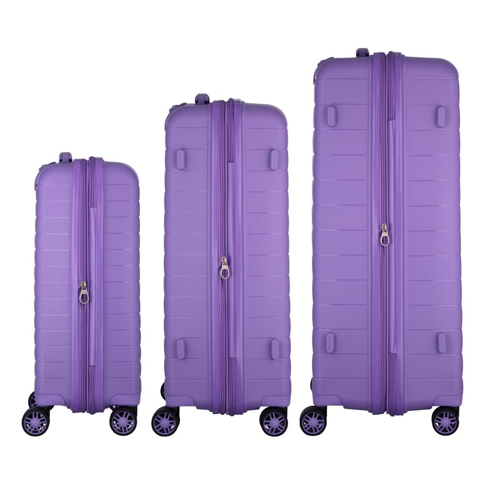 Набор чемоданов дорожных 2E Aero полипропилен замок TSA с 4 колесами S/M/L Лавандовый (2E-SPP-AERO-SET3-LV) - фото 4 Набор чемоданов дорожных 2E Aero полипропилен замок TSA с 4 колесами S/M/L Лавандовый (2E-SPP-AERO-SET3-LV) - фото 4