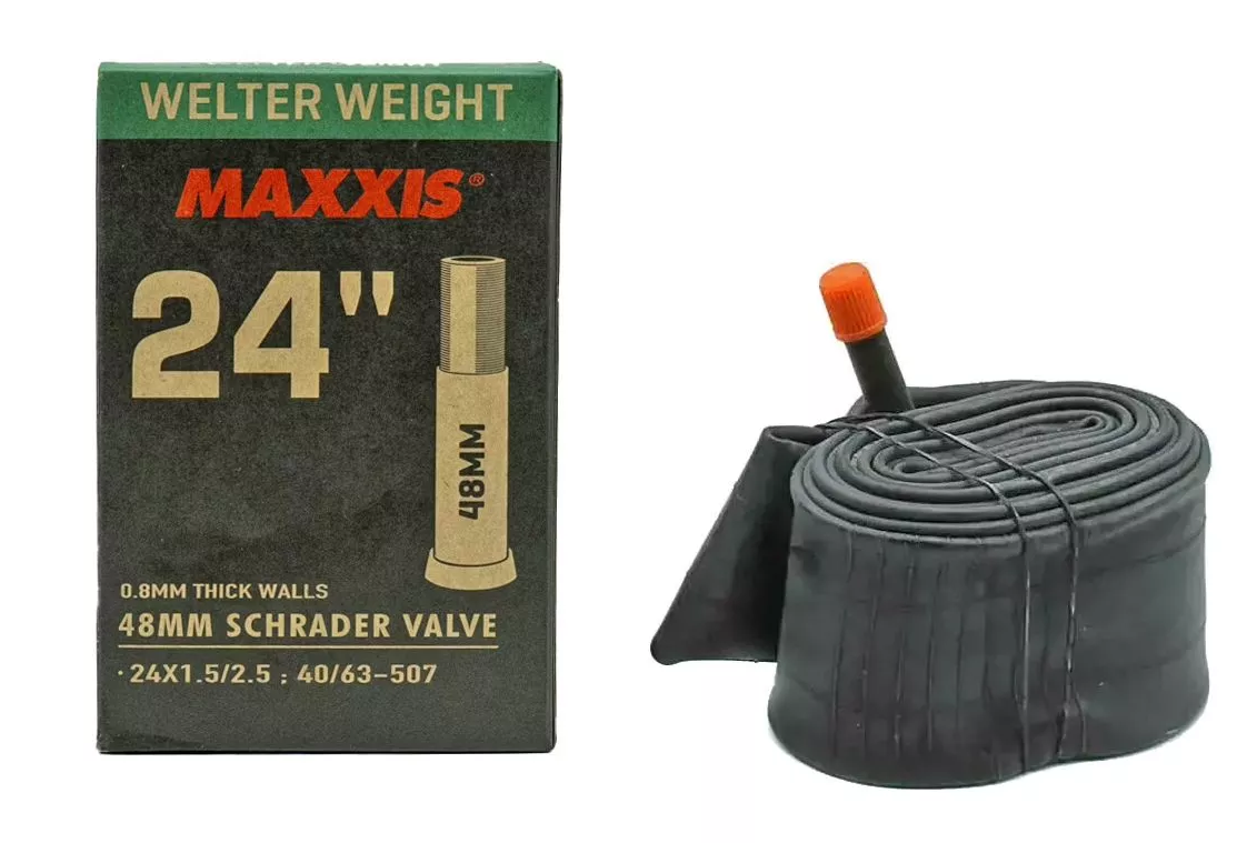 Велокамера Maxxis 24"х1,5"/2,5" Welter Weight Tube AV 48 мм (4717784041179) Велокамера Maxxis 24"х1,5"/2,5" Welter Weight Tube AV 48 мм (4717784041179)