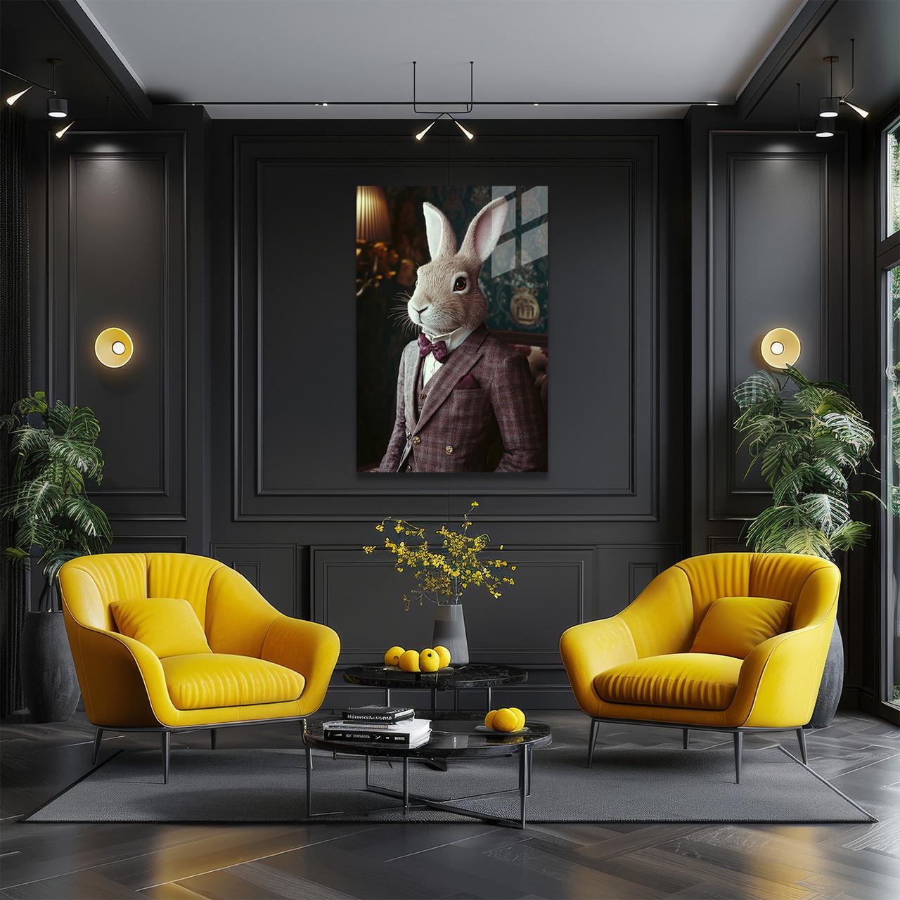 Картина на стекле NovellaPrint Кролик в костюме 50х75 см (560.2)