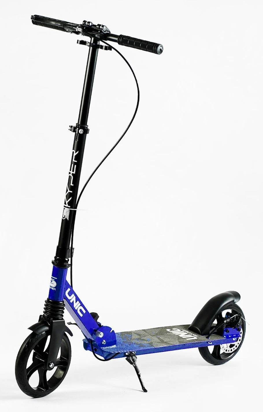 Самокат двоколісний Skyper Unic ручне гальмо PU колеса 1 амортизатор Blue/Black (144630)