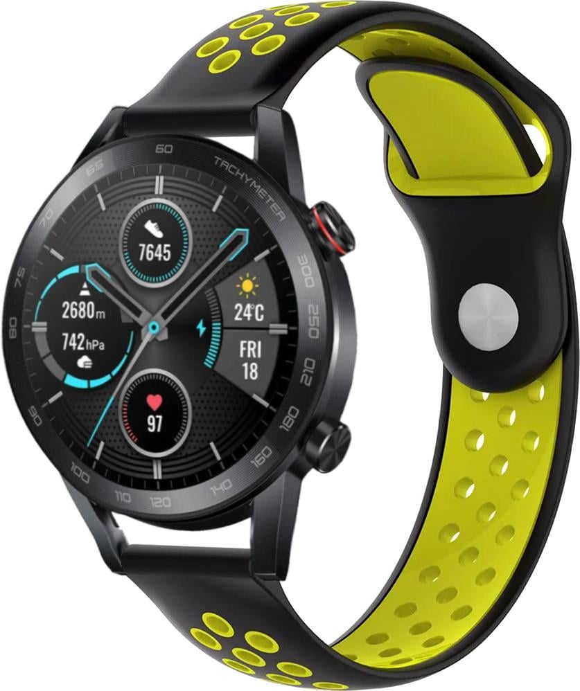 Ремінець Sport для Honor Magic Watch 2 46 мм 22 мм Black Yellow (23052-61) Ремінець Sport для Honor Magic Watch 2 46 мм 22 мм Black Yellow (23052-61)