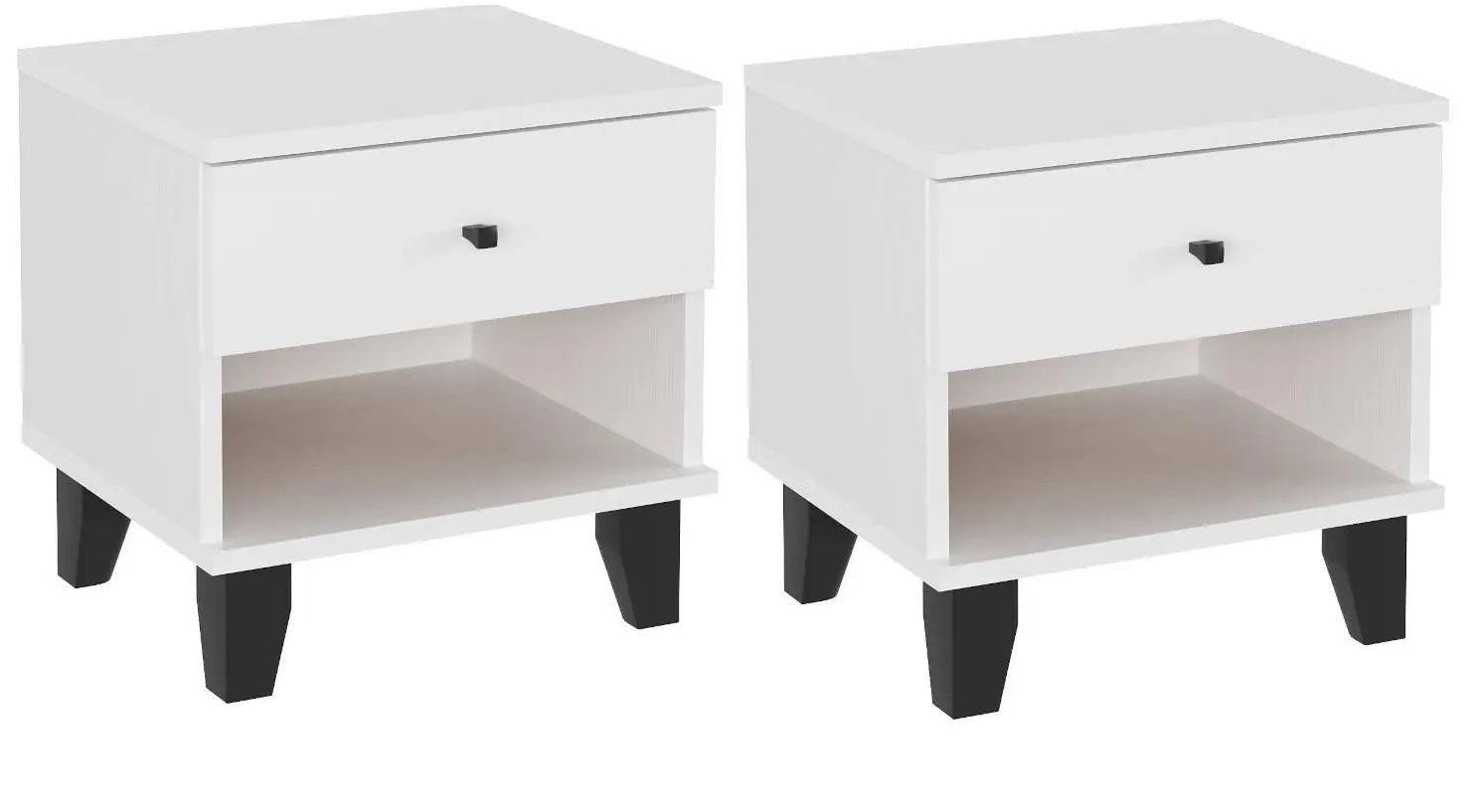 Тумба прикроватная комплект 2 шт. Компанит ПКТ-10 Нимфея альба (26654111) - фото 1 Тумба прикроватная комплект 2 шт. Компанит ПКТ-10 Нимфея альба (26654111) - фото 1