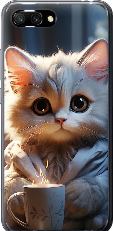 Чохол на Huawei Honor 10 Білий кіт (5646u-1496-42517)