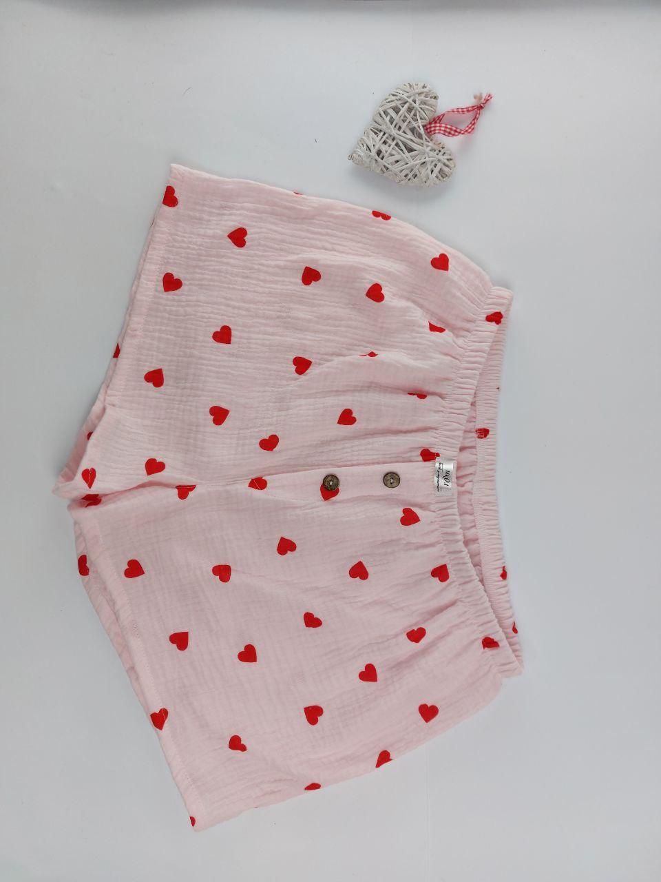 Трусы-шорты мужские смуслиновые красными сердечками Розовый (1188700542) - фото 4