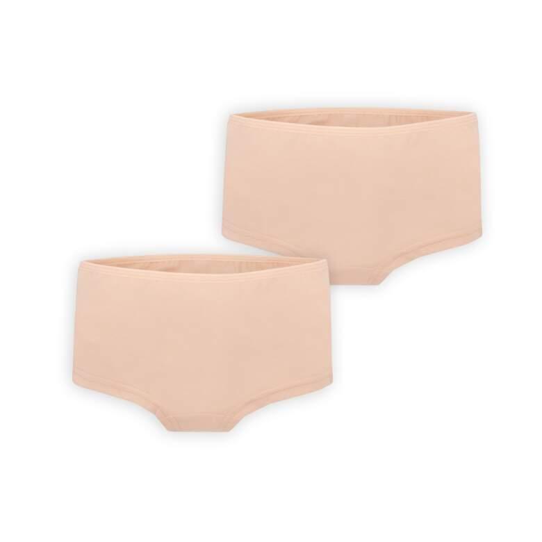 Трусы-шорты детские однотонные хлопковые для девочки Gabbi Спорт 2 шт. г. 40 Бежевый (13462)