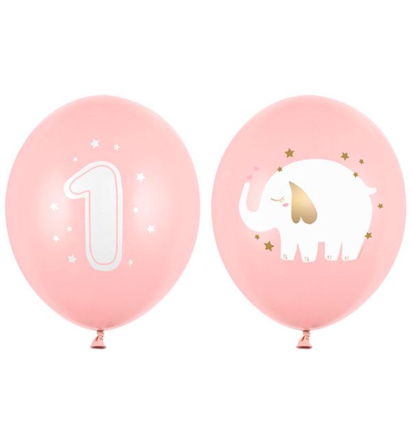 Воздушные шарики One year 5 шт. Розовый (51369)